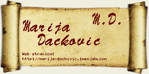 Marija Dačković vizit kartica